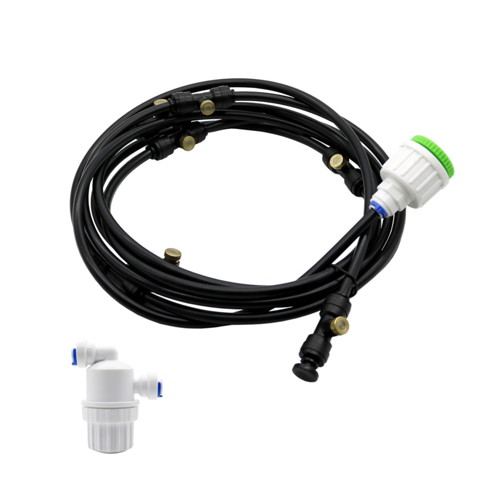 

5m/10m 1/4'' Mist Sprinkler Outdoor Garden Misting Cooling System kit PE pipe 0.3mm nozzle with filter, 5m kit