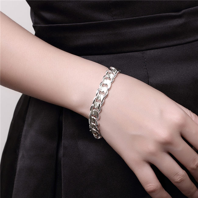 Hot sale 925 silver Dichroic sideways shrimp buckle bracelet DFMCH113, brand new fashion 925 sterling silver plated Chain link bracelets