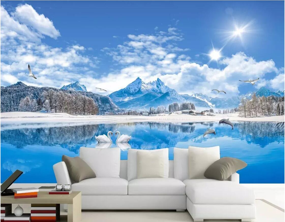 3d room wallpaper custom photo non-woven mural HD Lake View Swan Lake Beautiful Landscape Painting Snow Mountain wallpaper for walls 3 d, Picture shows
3d room wallpaper custom photo non-woven mural HD Lake View Swan Lake Beautiful Landscape Painting Snow Mountain wallpaper for walls 3 d, Picture shows