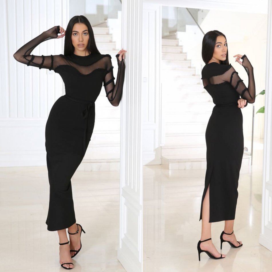 2020 Black Mermaid Evening Dresses Satin Long Sleeve Jewel Prom Dress Ankle Lenght Special Occasion Dresses, Nude
2020 Black Mermaid Evening Dresses Satin Long Sleeve Jewel Prom Dress Ankle Lenght Special Occasion Dresses, Nude