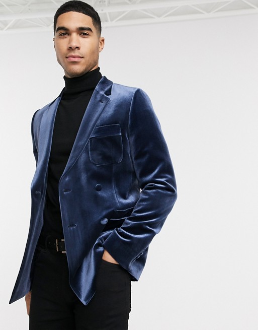 Fashion Velvet Men's Wedding Bridegroom Suits One Button Peaked Lapel Formal Groom Wear Tuxedos Only One Jacket