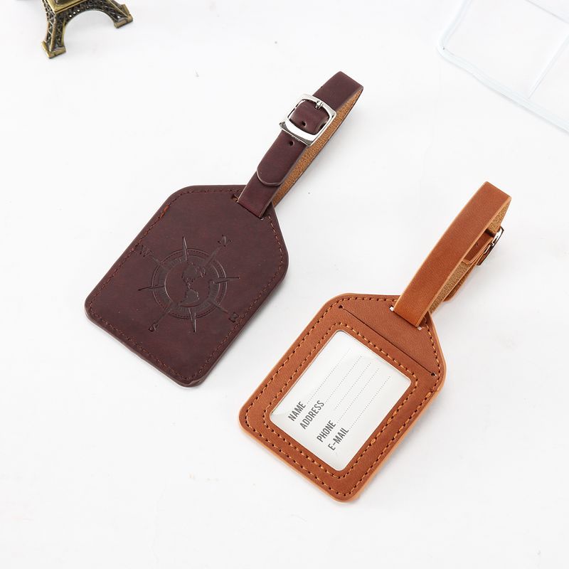 10pcs Portable Compass Leather Suitcase Luggage Tag Label Bag Pendant Handbag Travel Accessories Name ID Address Tags