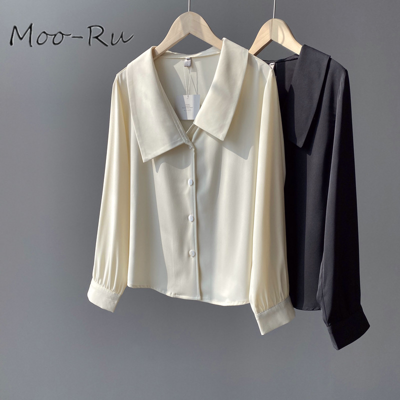Moo-Ru 2020 Spring New Korean V-neck Blouse Female Design Sense of Long Sleeves Clavicle Chiffon Blouse, Beige
Moo-Ru 2020 Spring New Korean V-neck Blouse Female Design Sense of Long Sleeves Clavicle Chiffon Blouse, Beige