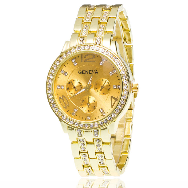 Luxury Rhinestone Rose Gold Geneva Watches Women Fashion Alloy Steel Wristwatches Personality Casual Female Quartz Watch Relogio Feminino
Luxury Rhinestone Rose Gold Geneva Watches Women Fashion Alloy Steel Wristwatches Personality Casual Female Quartz Watch Relogio Feminino