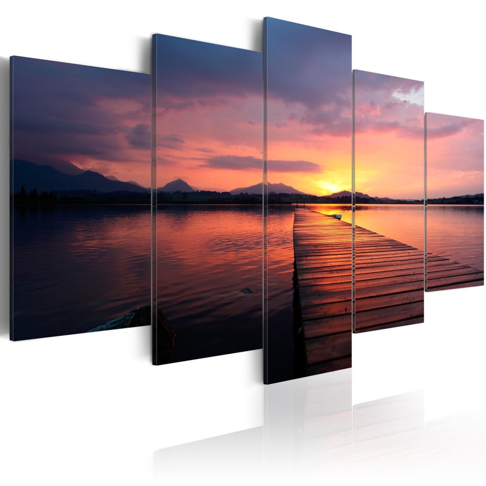 5 Panel Modern Printed Sea Sunset Landscape Painting Picture Cuadros Canvas Art Seascape Painting for Living Room No Frame Gift Oil Picture