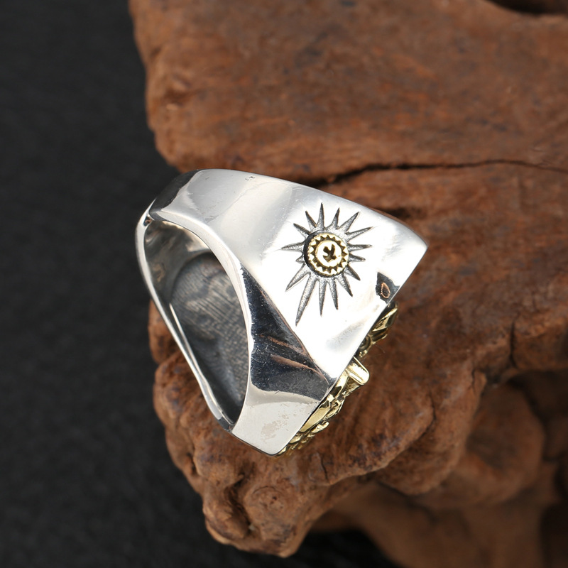 925 sterling adjustable eagle band rings for men American Europe antique handmade designer punk gothic Luxury jewelry accessories gifts