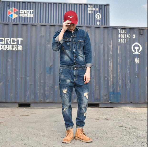 2020 European and American fashion men's retro casual jumpsuit trendy men's slim denim jumpsuit singer costumes, Blue
2020 European and American fashion men's retro casual jumpsuit trendy men's slim denim jumpsuit singer costumes, Blue