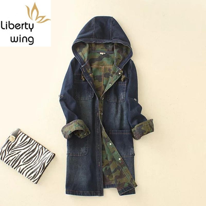 Vintage New Korean BF Style Demin Hooded Womans Jackets Long sleeved Jean Casual Camouflage Female Slim Fit Coats Windbreak, Blue
Vintage New Korean BF Style Demin Hooded Womans Jackets Long sleeved Jean Casual Camouflage Female Slim Fit Coats Windbreak, Blue