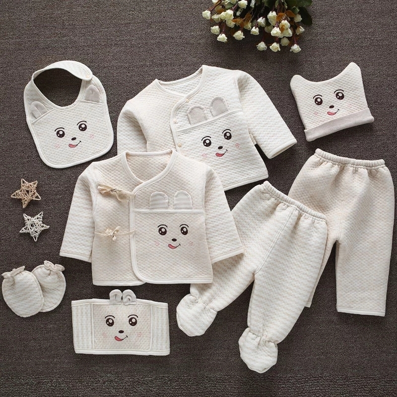 Emotion Moms (8pcs/set) Infant Clothes 0-3M Newborn Baby Suits Toddler Clothing Sets Kids Boys Girls Suit Thermal Organic Cotton T191024