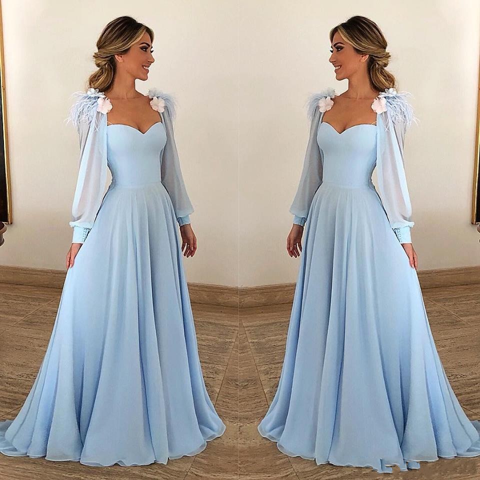 2023 Sexy Sky Blue Mother Of The Bride Dresses Square Neck Poet Long Sleeves Plus Size Party Dress Formal Wedding Guest Mother Dresses