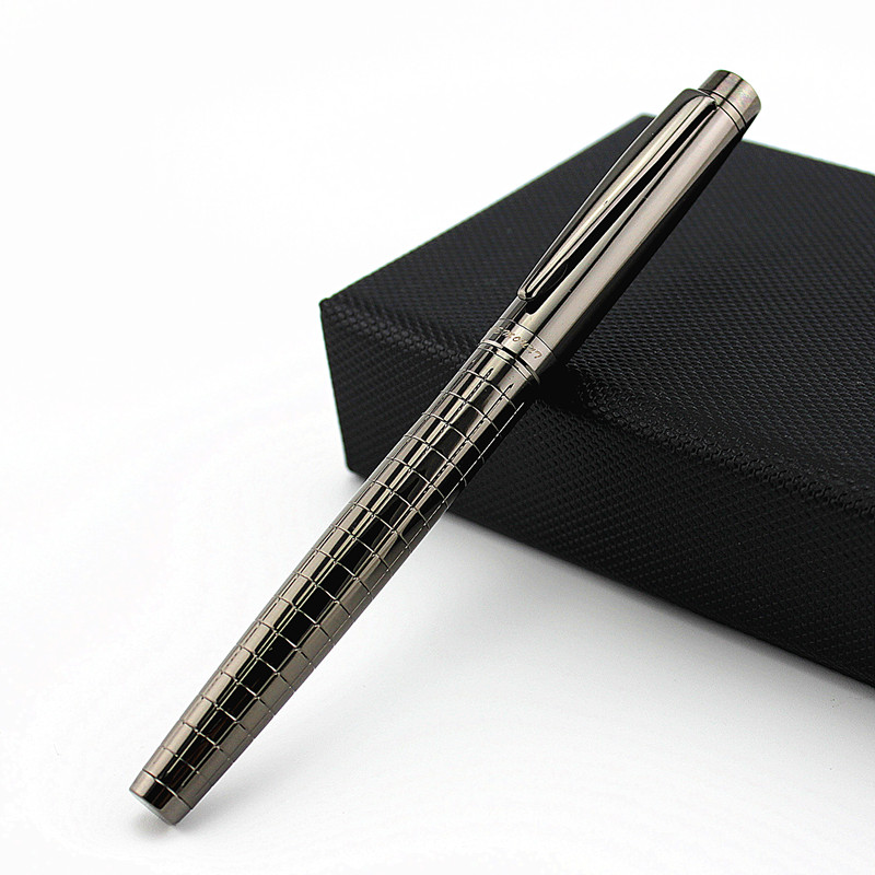 Metallic gray Forest Fountain Pen Titanium Black Medium Nib Beautiful lattice Ink Pen, Classic silver 0.5 Pen Velvet bag Option, Red
Metallic gray Forest Fountain Pen Titanium Black Medium Nib Beautiful lattice Ink Pen, Classic silver 0.5 Pen Velvet bag Option, Red