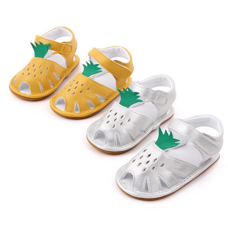 Summer Baby Girls Breathable Anti-Slip Pineapple Print Shoes