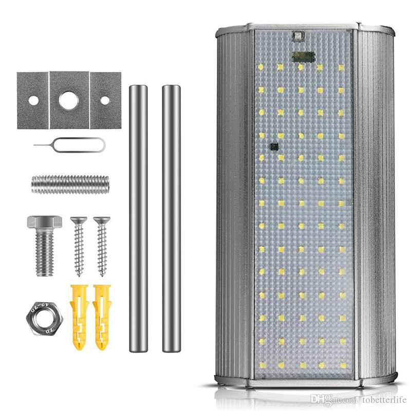 Solar Wall Lights 70 LEDs Street Lighting Remote Control Super Brightness Waterproof LED Solar Garden Light with Mounting Pole