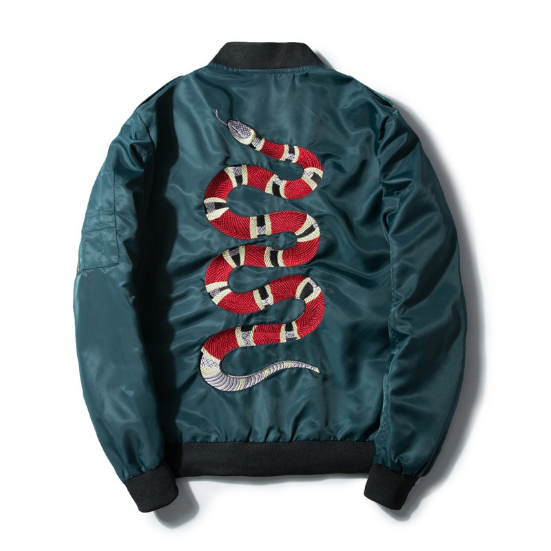 Snake Embroidery Jacket Autumn Ma1 Jacket Bomber Coat Thin Men Hip Hop Fashion Streetwear Us Size Xs -Xl Men's Outerwear
Snake Embroidery Jacket Autumn Ma1 Jacket Bomber Coat Thin Men Hip Hop Fashion Streetwear Us Size Xs -Xl Men's Outerwear