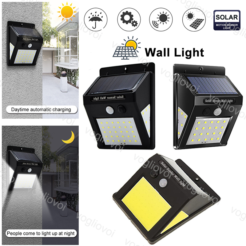 

Solar Security Lighting Motion Sensor COB SMD 30LEDs 40LEDs 60COB Waterproof Path Emergency Outdoor 3 Sided Bright For Garden Wall EUB