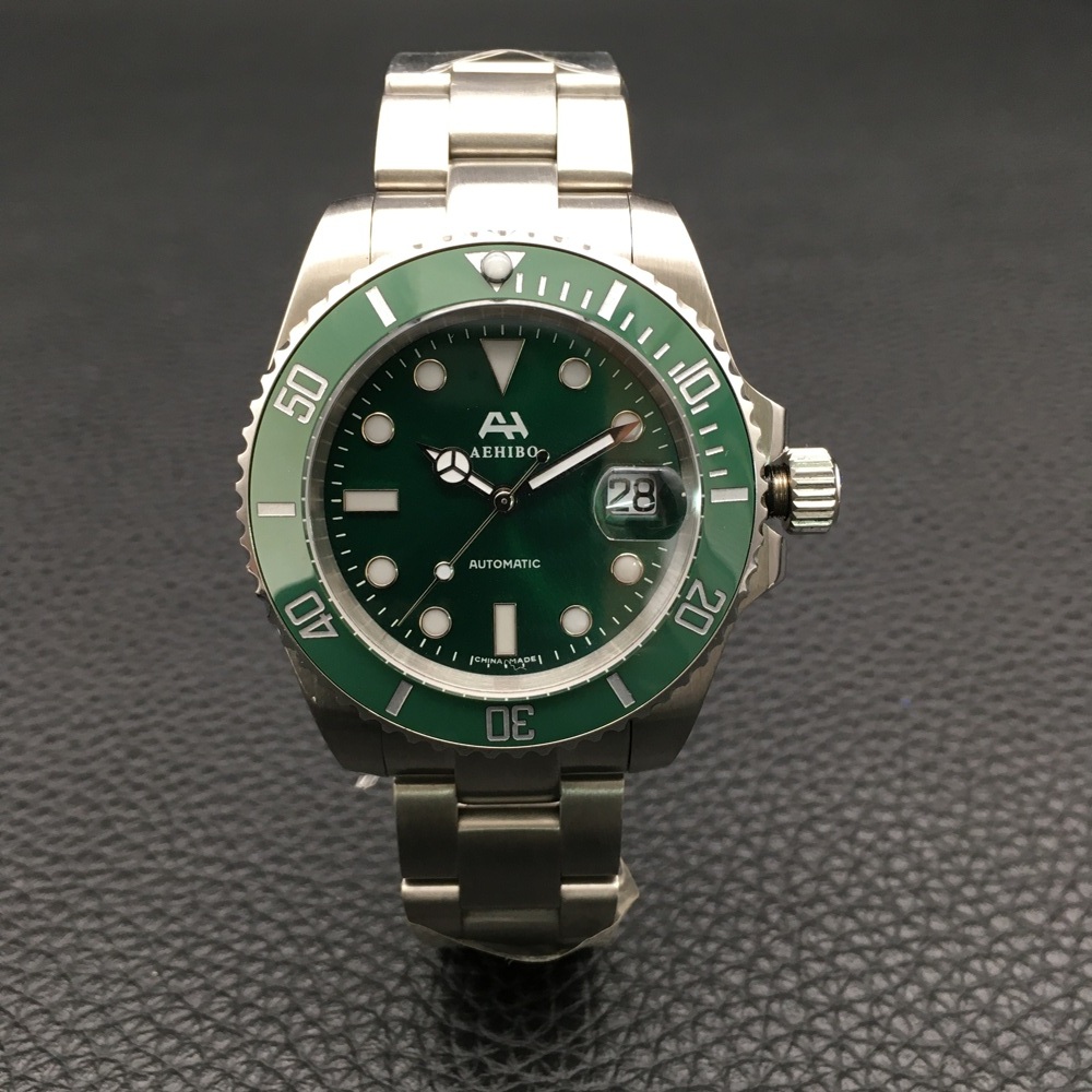 Hot High Quality Watches Men Green Ceramic Bezel Stainless Steel 40mm Automatic Mechanical Wristwatch 116610 Gift