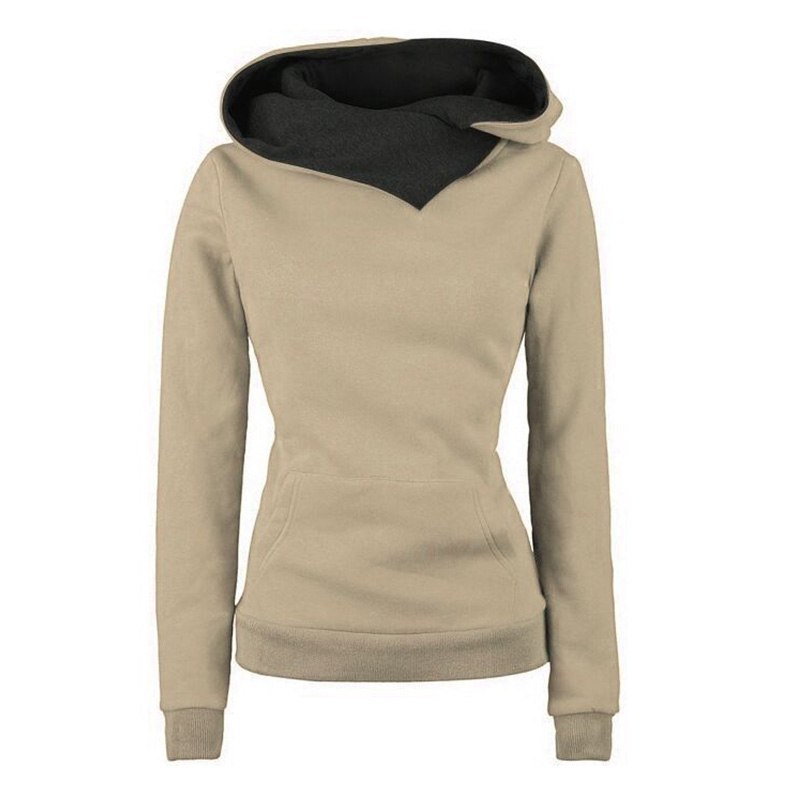 Fashion-Newest women hoodies high collar long sleeve Fleece Tops with pocket Hot Selling Colorful pluse size warmly ladies hooded tops
