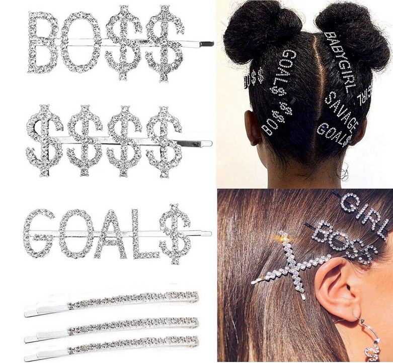 Letter Bobby Hair Pins Luxury Engraved Crystal Rhinestones Head Clips for Women Girls Sparkle Barrette Accessories (GOAL$/$$$$/BO$$)
Letter Bobby Hair Pins Luxury Engraved Crystal Rhinestones Head Clips for Women Girls Sparkle Barrette Accessories (GOAL$/$$$$/BO$$)