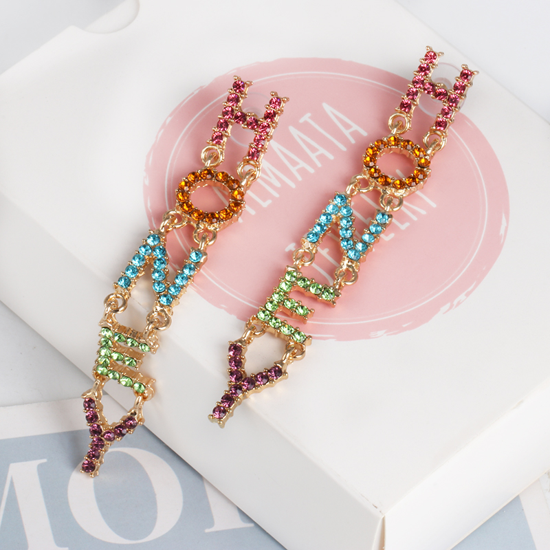 FASHIONSNOOPS Korean Style Crystal Long Drop Earrings Letters Rhinestone Earring Women Party Jewelry Accessories
FASHIONSNOOPS Korean Style Crystal Long Drop Earrings Letters Rhinestone Earring Women Party Jewelry Accessories