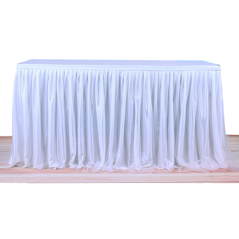 Table Skirt Tulle Tutu Tableware Cloth For Party Wedding Banquet Home Decoration Skirting 4 Colors