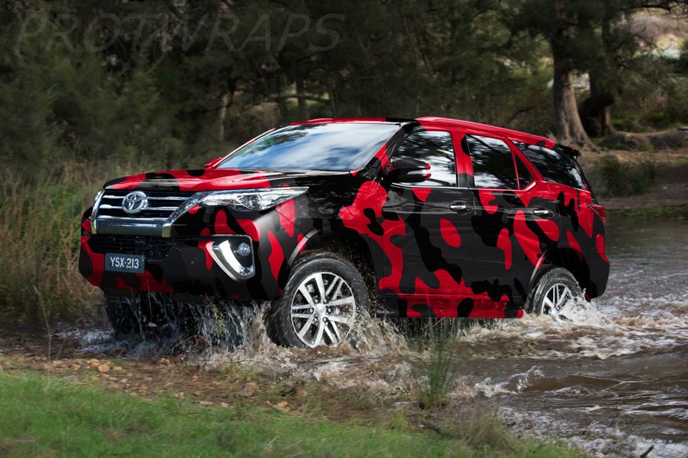 Impressive Large RED BALCK Camo Vinyl For Car Wrap With air bubble Free Printed / PAINTED Camouflage Car wrapping stickers 1.52x30m Roll
