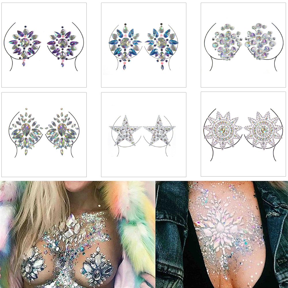 Chest Jewels Adhesive Tattoo Sticker Boho Body Makeup Decor Crystal 3D Stage Rhinestone Flash Gems Flower Star Design Festival Party Jewelry
Chest Jewels Adhesive Tattoo Sticker Boho Body Makeup Decor Crystal 3D Stage Rhinestone Flash Gems Flower Star Design Festival Party Jewelry