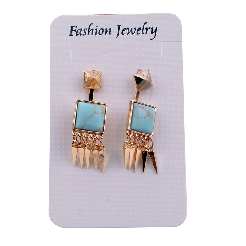 Natural stone alloy tassel earrings ladies clothing charm stainless steel Easter gift earrings