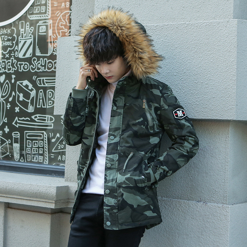 Cotton-padded Clothes Men's Mid-length Winter Camouflage Casual Jacket Washed Thick Trench Coat Fur Collar Hooded Cotton-padded, Shallow army green
Cotton-padded Clothes Men's Mid-length Winter Camouflage Casual Jacket Washed Thick Trench Coat Fur Collar Hooded Cotton-padded, Shallow army green