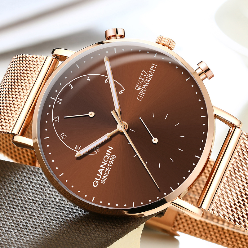 Mens Watches GUANQIN Top Brand Chronograph Luminous Clock Luxury Men Business Creative Mesh Strap Quartz Watch relogio masculino, Black
Mens Watches GUANQIN Top Brand Chronograph Luminous Clock Luxury Men Business Creative Mesh Strap Quartz Watch relogio masculino, Black