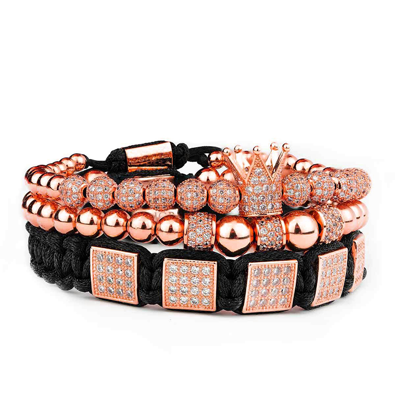 Men Bracelet jewelry crown charms men Bracelet Macrame beads Bracelets for women pulseira masculina pulseira feminina Gift gift
