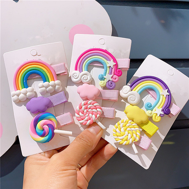 New 3pc/set Cute Girl Cloud Lollipop Rainbow Hairpins Cartoon Bobby Pin Hair Clips for Girls Children Headband Kids Accessories, Yellow 3pcs
New 3pc/set Cute Girl Cloud Lollipop Rainbow Hairpins Cartoon Bobby Pin Hair Clips for Girls Children Headband Kids Accessories, Yellow 3pcs