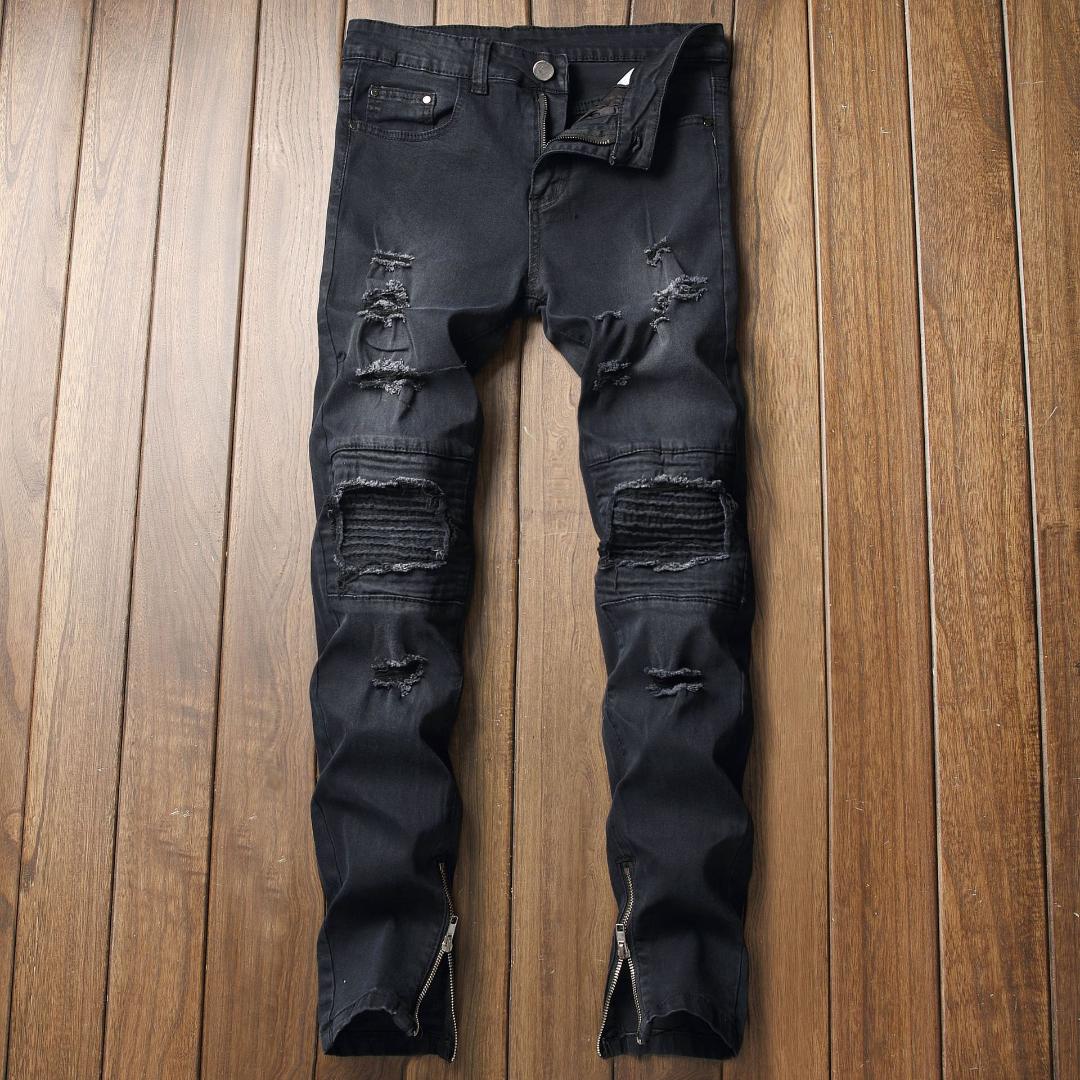 High Quality Men Casual Jeans Hole Slim Straight Pleated Biker Jeans Pants 2019 Male Hombre Denim Fashion Black Pants
High Quality Men Casual Jeans Hole Slim Straight Pleated Biker Jeans Pants 2019 Male Hombre Denim Fashion Black Pants
