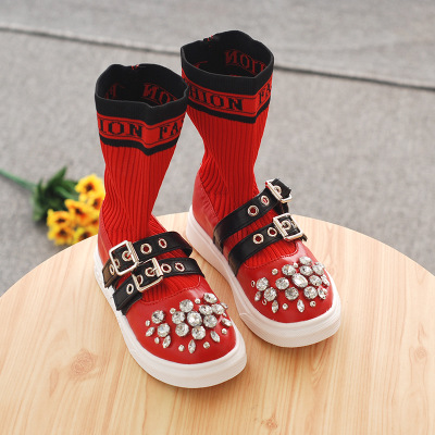 Brand Children Socks Boots Kids Crystal Boots Girls Luxury Flat Shoes Girls Designer Mid-Calf Boot New Fashion Trend 2020, White
Brand Children Socks Boots Kids Crystal Boots Girls Luxury Flat Shoes Girls Designer Mid-Calf Boot New Fashion Trend 2020, White