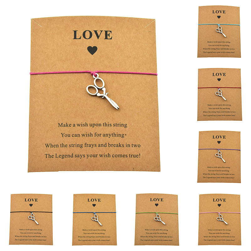 New Handmade Hairstylist Scissors Charm Love Card Friendship Bracelets For Women Men Adjustable Jewelry Gifts
New Handmade Hairstylist Scissors Charm Love Card Friendship Bracelets For Women Men Adjustable Jewelry Gifts
