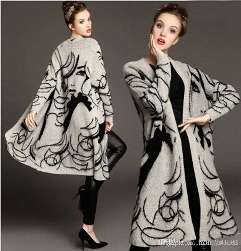 High Quality Long Cashmere Knitted Cardigan Women Casual Loose Sweater Fashion Large Lapel Sweater Coat Female for 2018 Autumn and Winter, White;black
High Quality Long Cashmere Knitted Cardigan Women Casual Loose Sweater Fashion Large Lapel Sweater Coat Female for 2018 Autumn and Winter, White;black