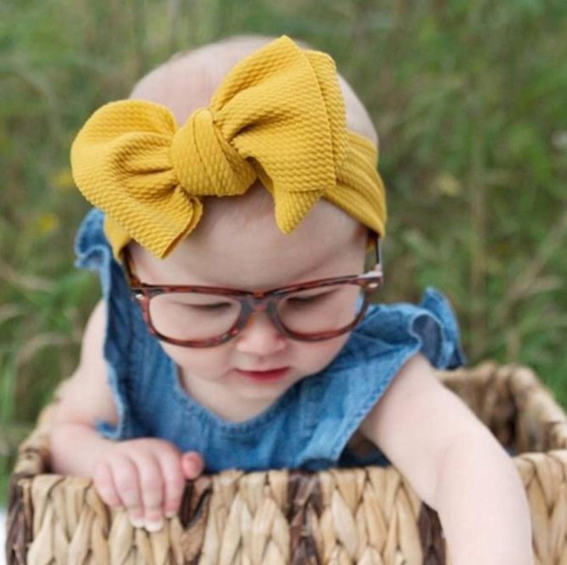 Hair Bows Headband Nylon Fabric Elastic Hair Bands Wide Turban Newborn Head Wrap DIY Girls Hair Accessories Photo Props 27 Color DW4884