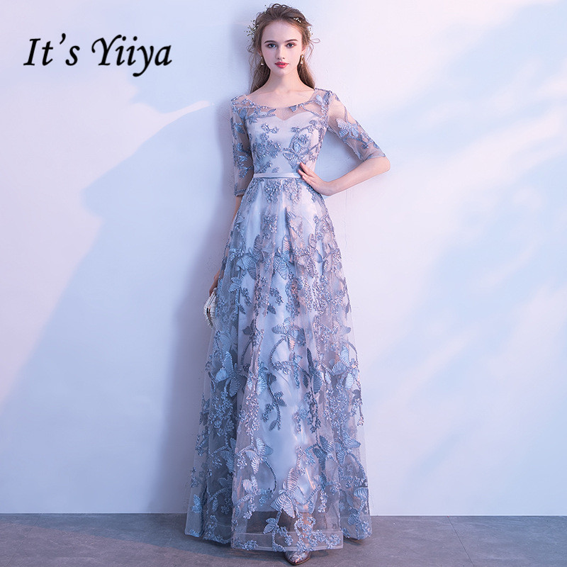 It's YiiYa Evening Dress Gray Floral Print Embroidery Formal Dresses O-neck Half Sleeve A-line Floor length Party Gown E039, Burgundy
It's YiiYa Evening Dress Gray Floral Print Embroidery Formal Dresses O-neck Half Sleeve A-line Floor length Party Gown E039, Burgundy