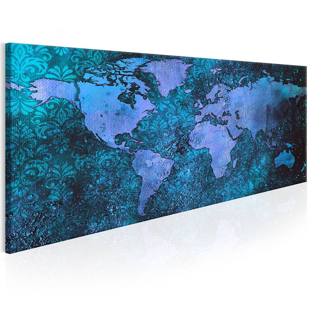 ( No Frame ) World Map Decoration Oil Painting Canvas Art Map Picture for Home Wall Decoration Art Picture (Multicolor)