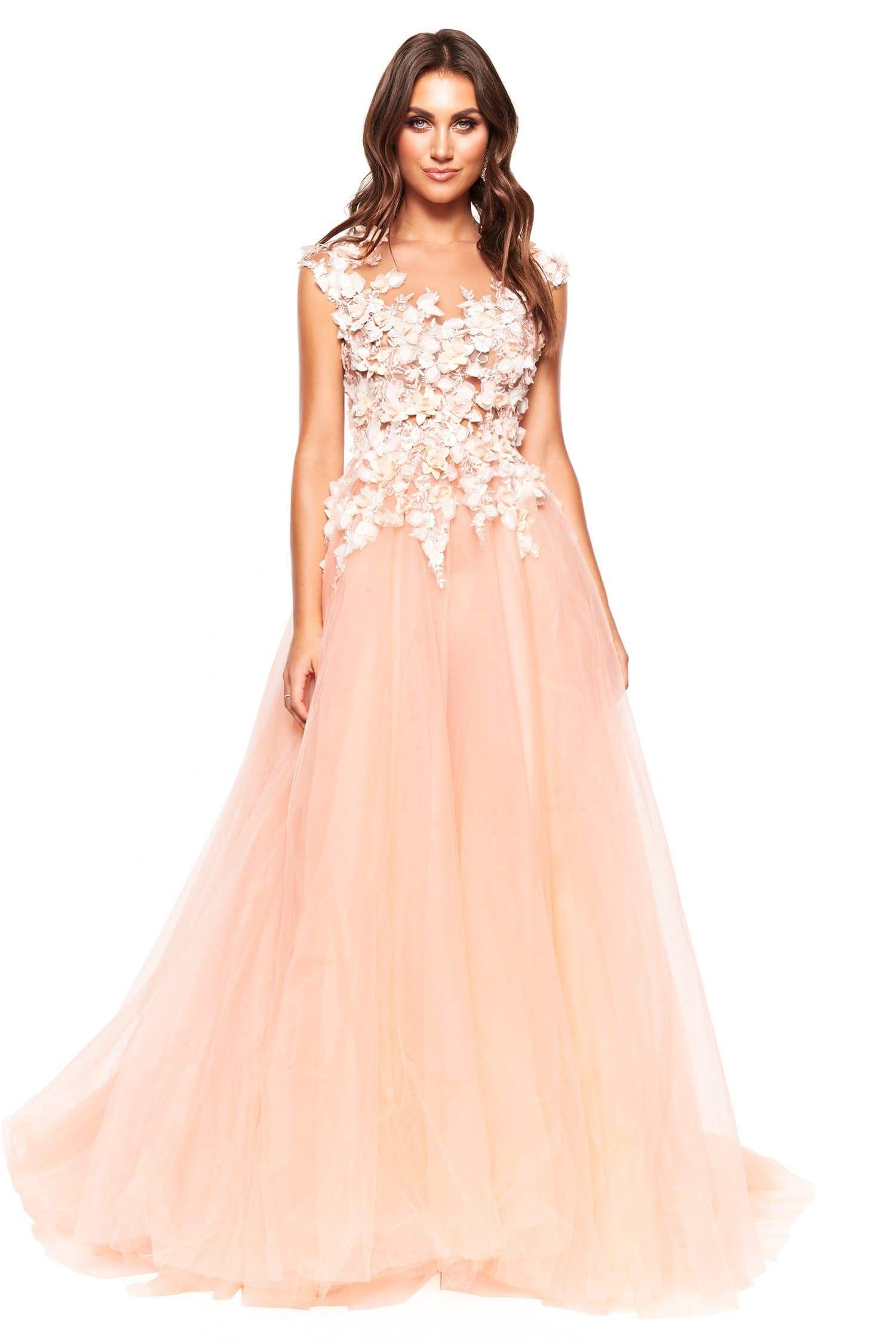 Newest A Line Rita Vinieris Bohemian Dresses Jewel Neck Sleeveless Tulle Lace Hand Made Flower Wedding Gowns Sweep Train robe de mariée