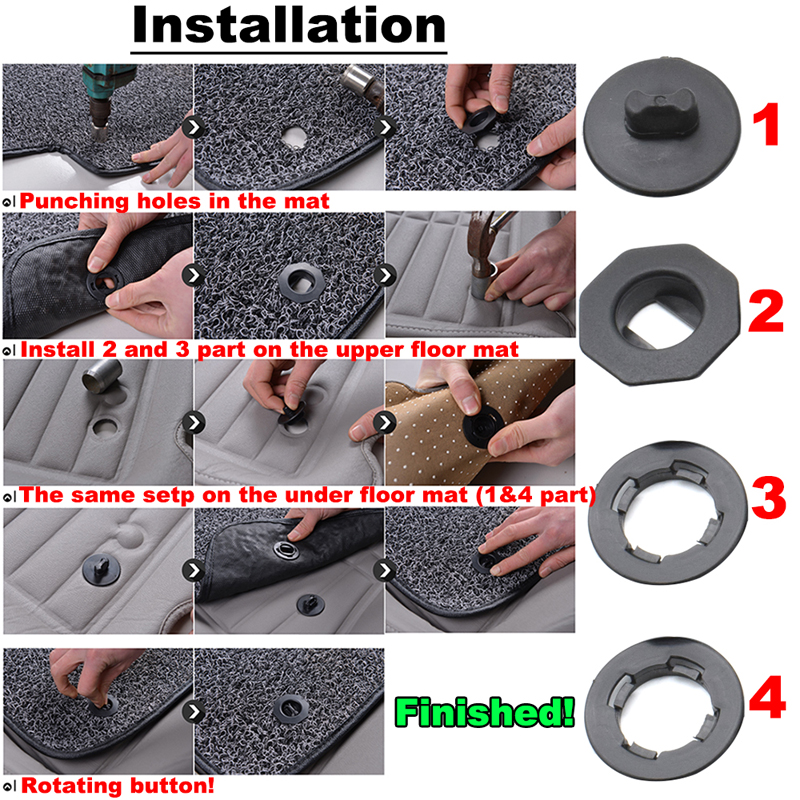 Universal Car Floor Mats Anti-Slip Clips Holders Black Auto Carpet Fixing Grips Clamps Floor Mats Clips Car Accessories