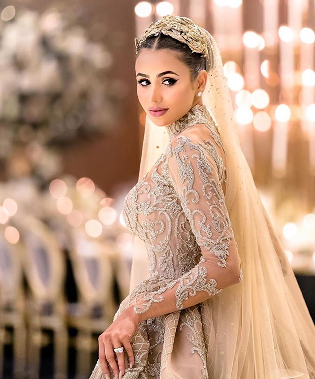 Modest High Collar Long Sleeve Mermaid Wedding Dresses With Detachable Train Lace Applique Wedding Gowns Crystal robe de mariée