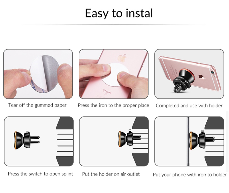 Strong Magnetic Car Holder Air Vent Bracket Universal Mobile Phone GPS 360 Degree Rotation Mount