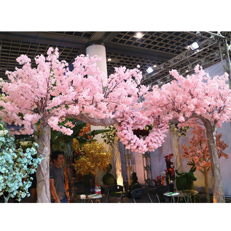 120 Heads Vertical Silk Artificial Cherry Blossom Valentines Day Gift Wedding Decor Cherry Trees Fake Flower Bouquet