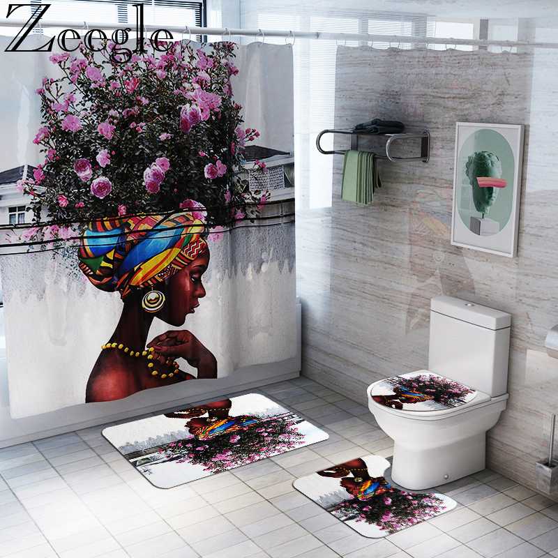 African American Women Bath Mat Shower Curtain Bath Rug Sets Bathroom Carpet Toilet Mat Set Non Slip Home Toilet Floor
African American Women Bath Mat Shower Curtain Bath Rug Sets Bathroom Carpet Toilet Mat Set Non Slip Home Toilet Floor