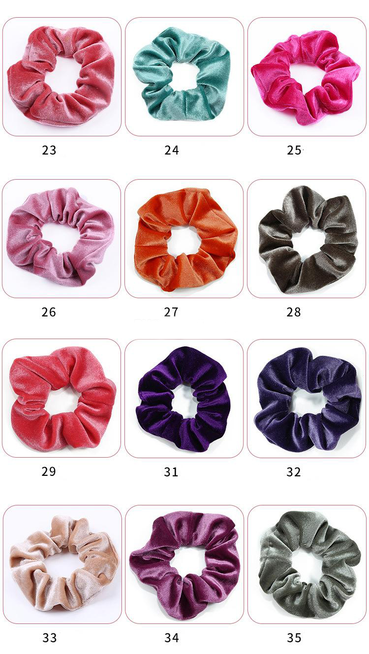 50 Colors Girl Velvet Hair Scrunchy Ring Elastic Hair Bands Large intestine Ponytail Scrunchies Hairs loop Soft Hairband Headwear