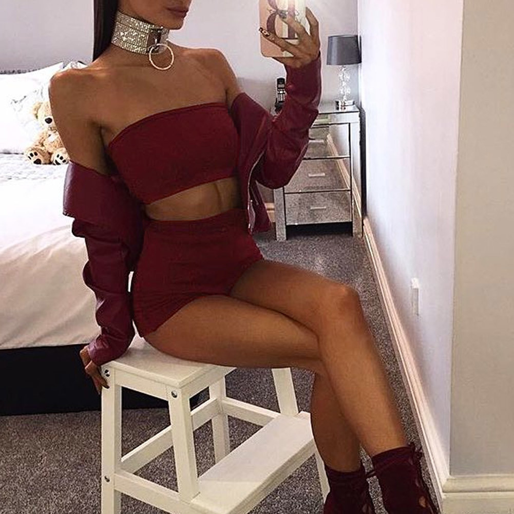 Sexy Women Bodycon Two Pieces Set Crop Top Shorts Sets Sleeveless Backless Casual Top Pants Clubwear 2 Piece Outfits For Women C19021601