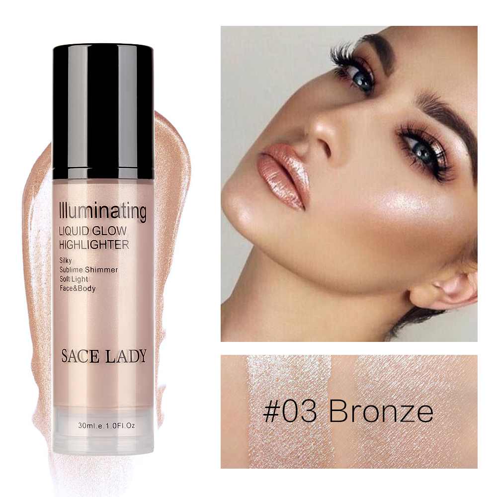 Makeup Highlighter Cream For Face And Body Shimmer Illuminator Makeup Liquid Brighten Professional Cosmetic Beauty Tool