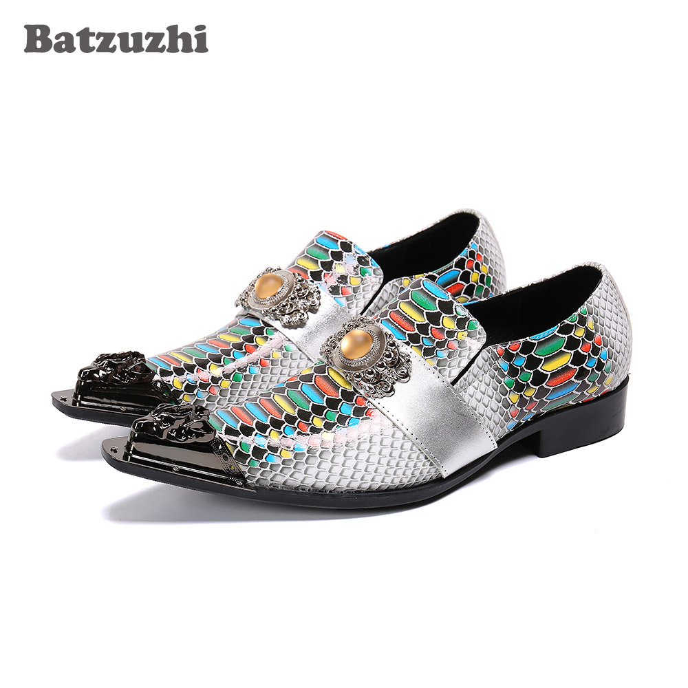 Batzuzhi Gentlemen Men's Leather Shoes Formal Pointed Metal Toe Color Genuine Leather Dress Shoes for Men Party and Wedding, Multi
Batzuzhi Gentlemen Men's Leather Shoes Formal Pointed Metal Toe Color Genuine Leather Dress Shoes for Men Party and Wedding, Multi