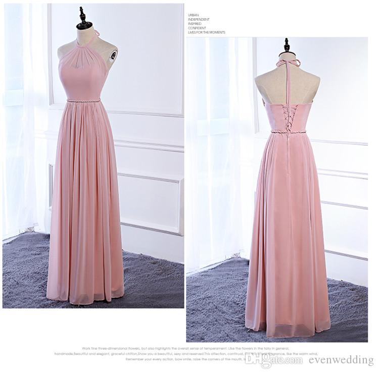 2021 Chiffon Long Bridesmaid Dresses with 4 styles Lace Up Bohemian Bridesmaid Dress Floor Length Wedding Guest Dresses