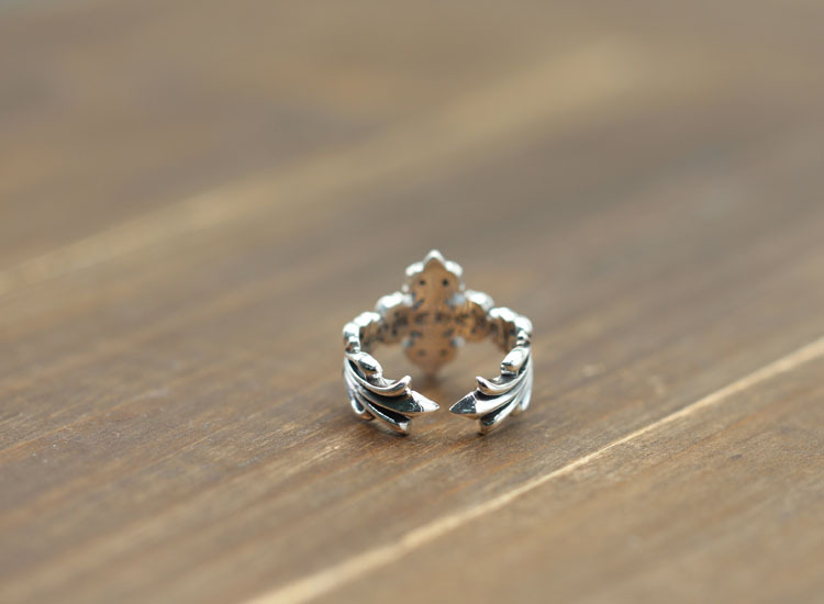 Personalized 925 sterling silver fine jewelry vintage American cross designer mens rings adjustable open gothic punk band rings
